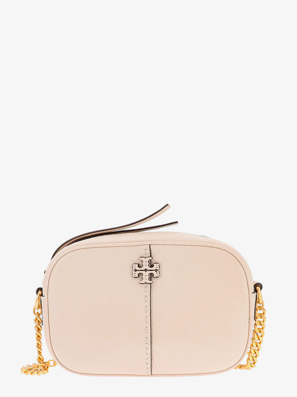 Tory Burch Mcgraw pebbled-leather Camera Bag - Neutrals