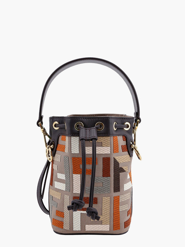 FENDI Mon Tresor Drawstring FF Canvas Bucket Bag Multicolor