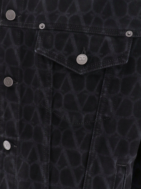 Valentino Toile Iconographe Denim Jacket - Black - 48