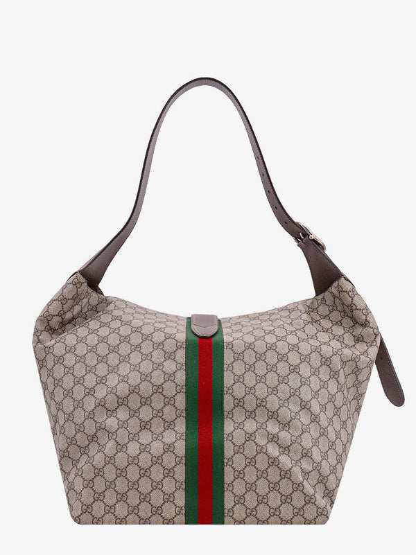 Gucci Large GG Web Leather Hobo Shoulder Bag